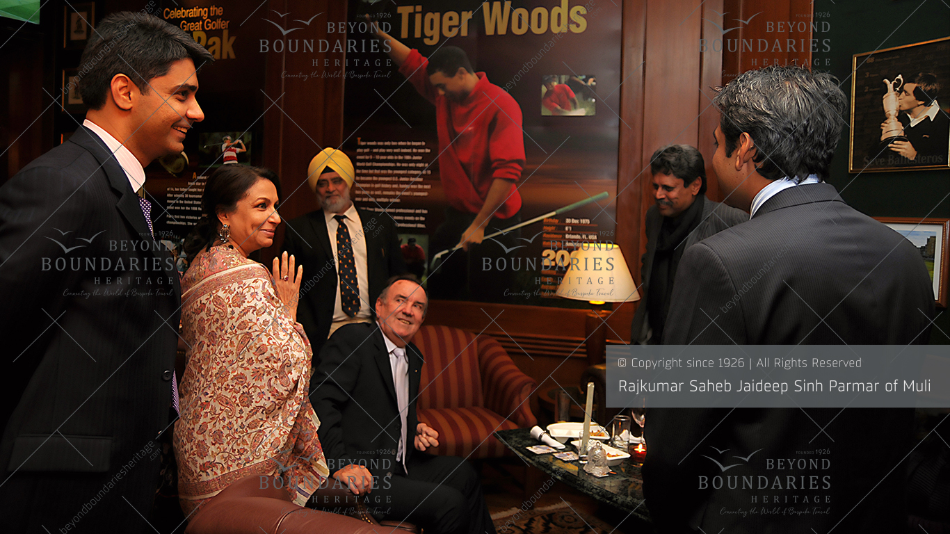 J S Parmar, S Tagore, B S Bedi, B Simpson, K Dev & A Jadeja at the Golf Bar, ITC Maurya